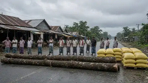 কুড়িগ্রামে সারের দাবিতে কৃষকের সড়ক অবরোধ