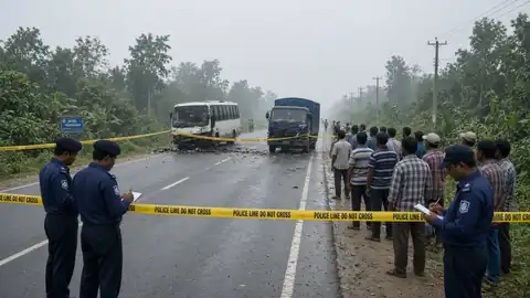 মুন্সিগঞ্জ মহাসড়কে দুর্ঘটনার পর পুলিশ